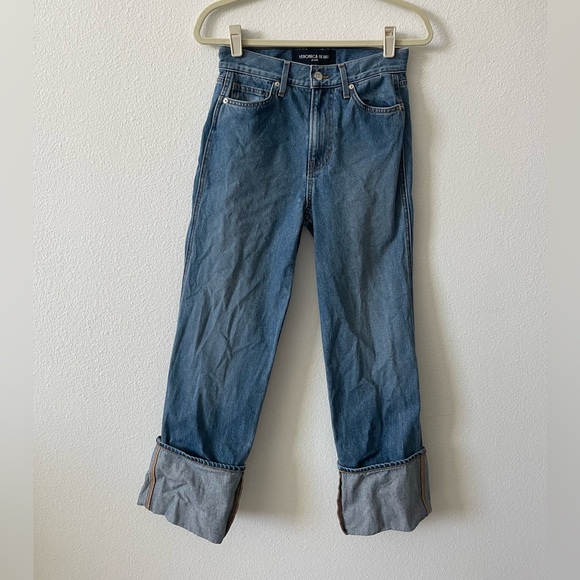 Veronica Beard Dylan Full Length Straight High Rise Light Blue Jeans - Picture 2 of 6